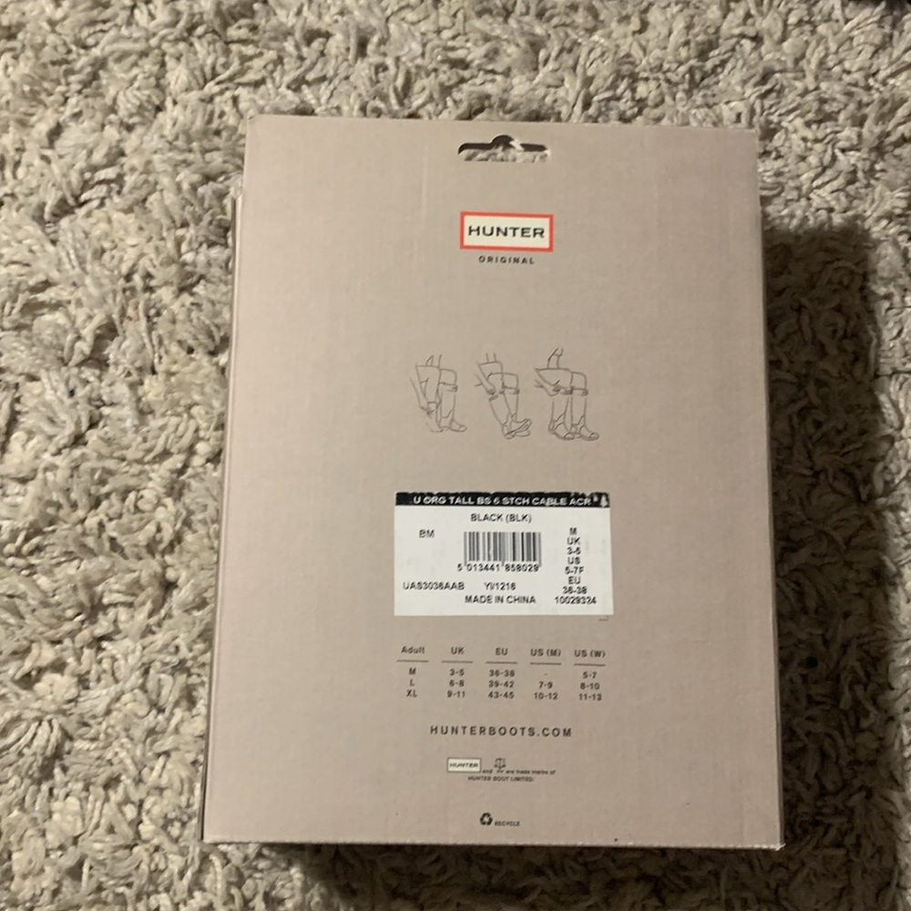 Hunter Nib Black Boot Socks Size Medium - image 4